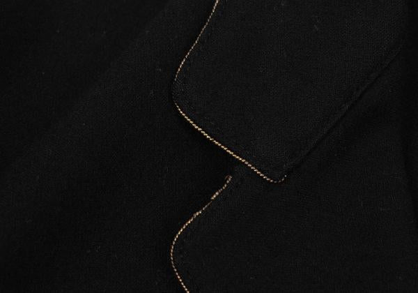Yohji Yamamoto POUR HOMME Black Wool Patch Jacket Size 3