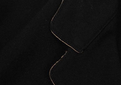Yohji Yamamoto POUR HOMME Black Wool Patch Jacket Size 3