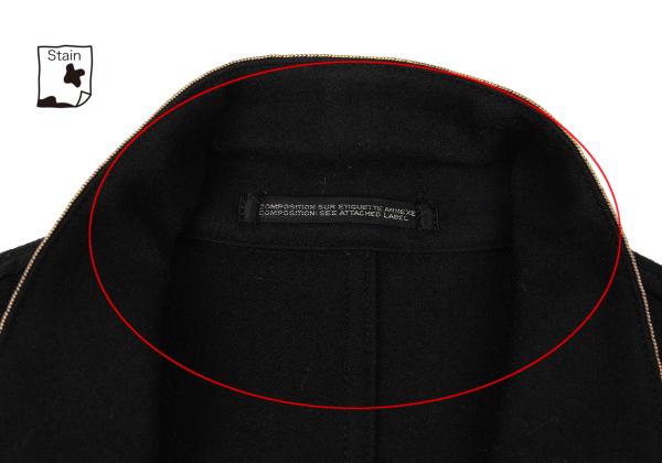 Yohji Yamamoto POUR HOMME Black Wool Patch Jacket Size 3