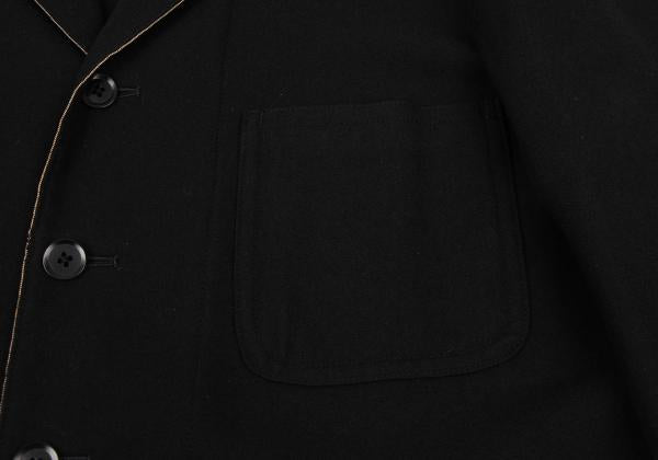 Yohji Yamamoto POUR HOMME Black Wool Patch Jacket Size 3
