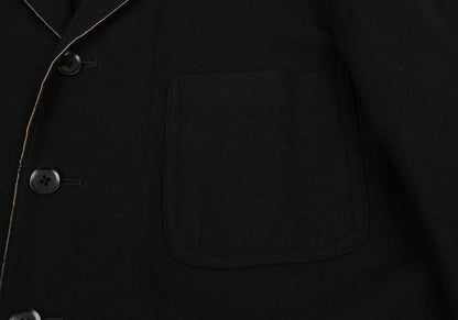 Yohji Yamamoto POUR HOMME Black Wool Patch Jacket Size 3