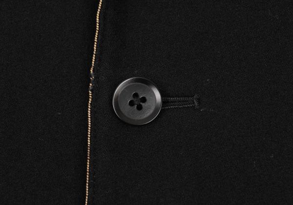 Yohji Yamamoto POUR HOMME Black Wool Patch Jacket Size 3