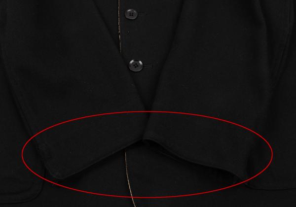Yohji Yamamoto POUR HOMME Black Wool Patch Jacket Size 3