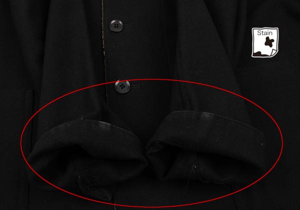 Yohji Yamamoto POUR HOMME Black Wool Patch Jacket Size 3