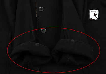 Yohji Yamamoto POUR HOMME Black Wool Patch Jacket Size 3