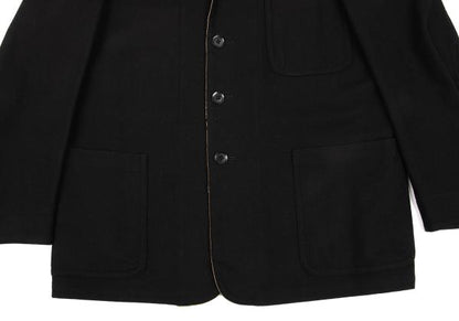 Yohji Yamamoto POUR HOMME Black Wool Patch Jacket Size 3
