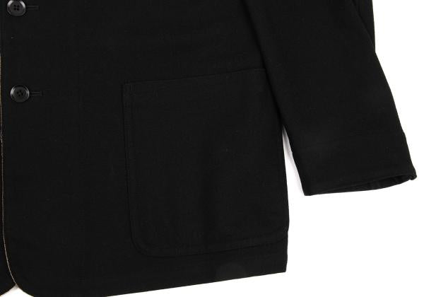 Yohji Yamamoto POUR HOMME Black Wool Patch Jacket Size 3