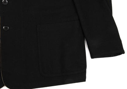 Yohji Yamamoto POUR HOMME Black Wool Patch Jacket Size 3