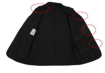 Yohji Yamamoto POUR HOMME Black Wool Patch Jacket Size 3