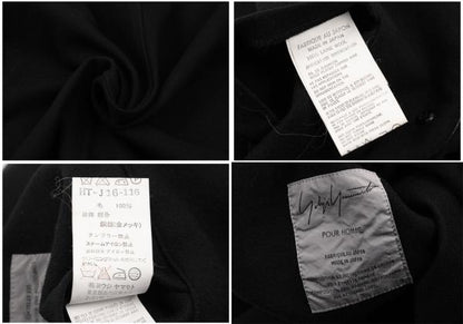 Yohji Yamamoto POUR HOMME Black Wool Patch Jacket Size 3