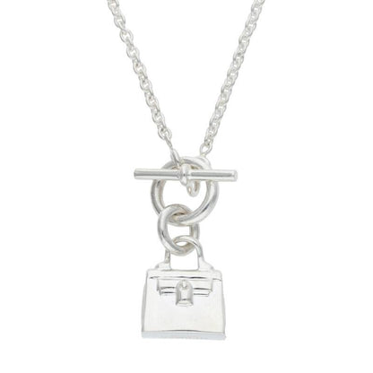 HERMES Amulette Kelly Silver Necklace Size ONE SIZE