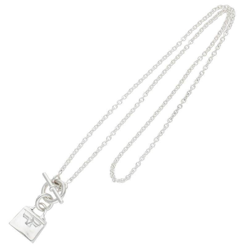HERMES Amulette Kelly Silver Necklace Size ONE SIZE