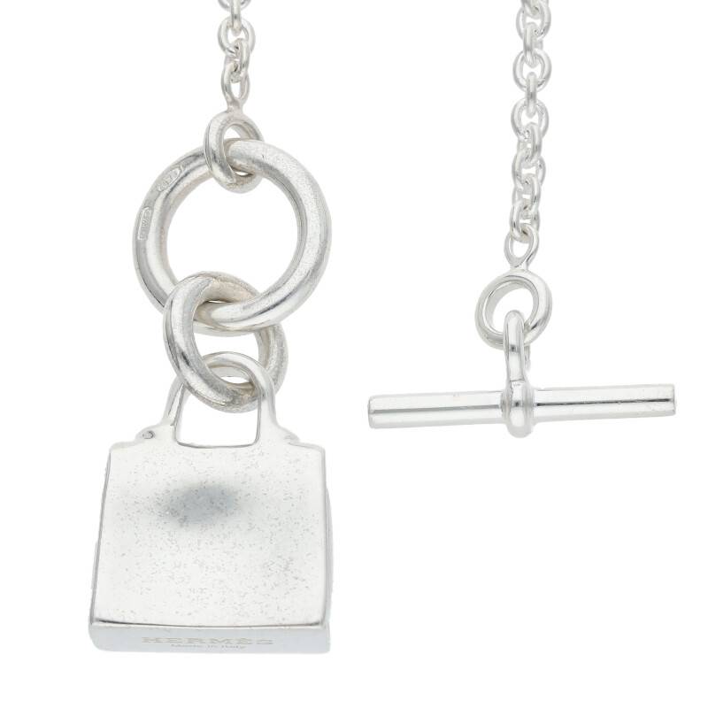 HERMES Amulette Kelly Silver Necklace Size ONE SIZE