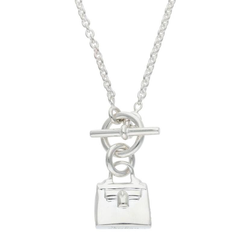 HERMES Amulette Kelly Silver Necklace Size ONE SIZE