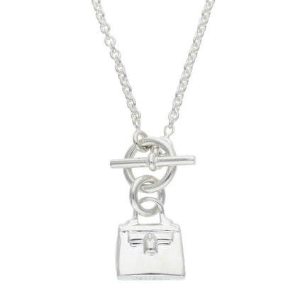 HERMES Amulette Kelly Silver Necklace Size ONE SIZE
