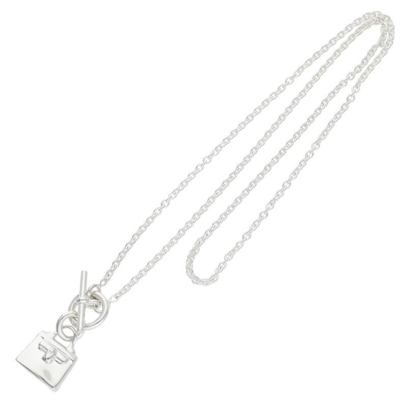 HERMES Amulette Kelly Silver Necklace Size ONE SIZE