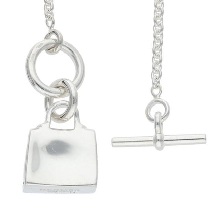 HERMES Amulette Kelly Silver Necklace Size ONE SIZE