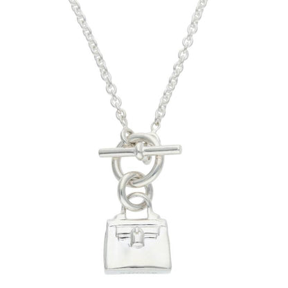 HERMES Amulette Kelly 925 Silver Necklace Size ONE SIZE