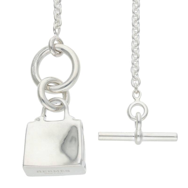 HERMES Amulette Kelly 925 Silver Necklace Size ONE SIZE