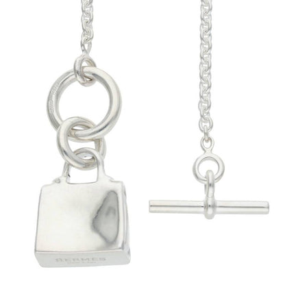 HERMES Amulette Kelly 925 Silver Necklace Size ONE SIZE