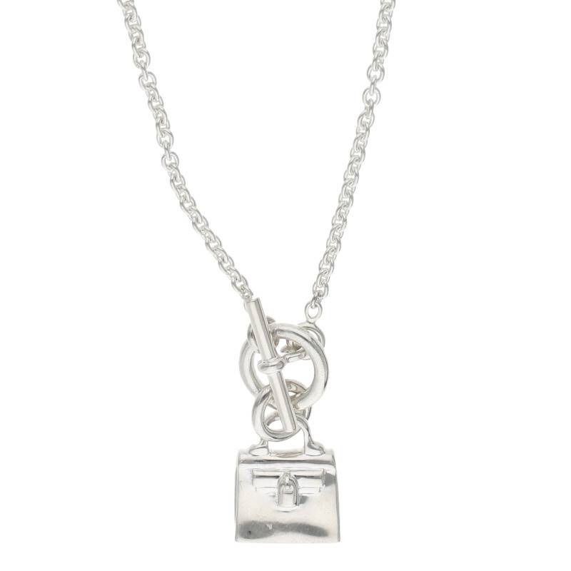 HERMES Amulette Kelly 925 Silver Necklace Size ONE SIZE