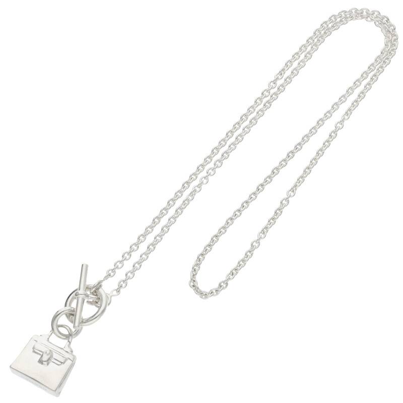 HERMES Amulette Kelly 925 Silver Necklace Size ONE SIZE