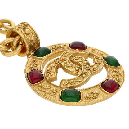 CHANEL Coco Gripoix Color Stone Necklace Multi Size ONE SIZE