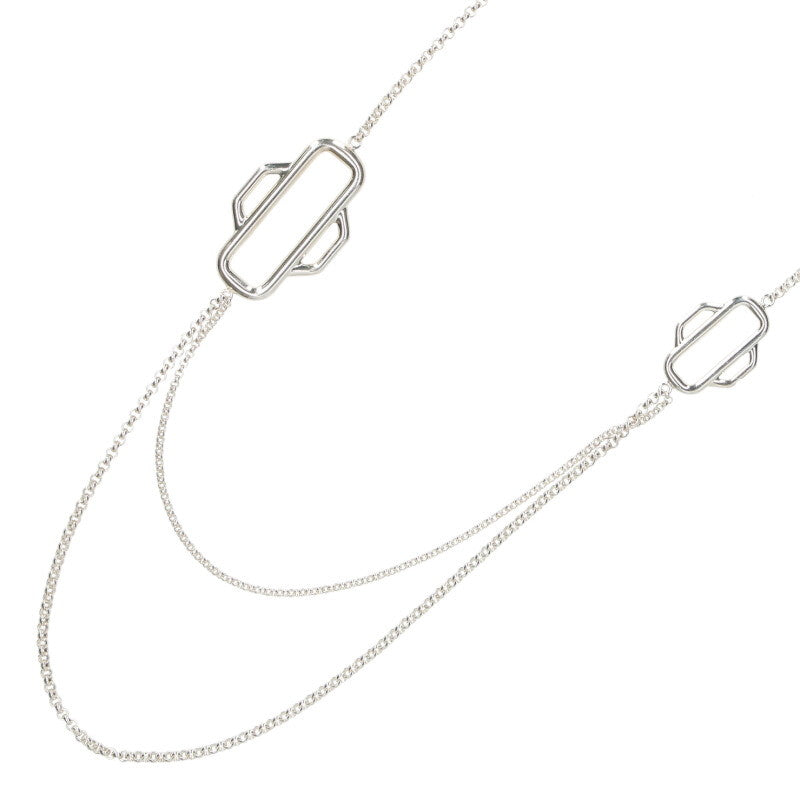 HERMES Attelage 925 Sterling Silver Necklace Size ONE SIZE