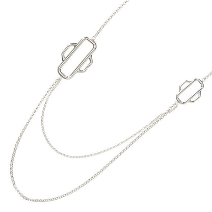 HERMES Attelage 925 Sterling Silver Necklace Size ONE SIZE
