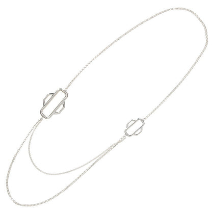 HERMES Attelage 925 Sterling Silver Necklace Size ONE SIZE