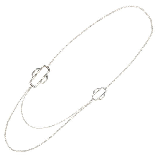 HERMES Attelage 925 Sterling Silver Necklace Size ONE SIZE