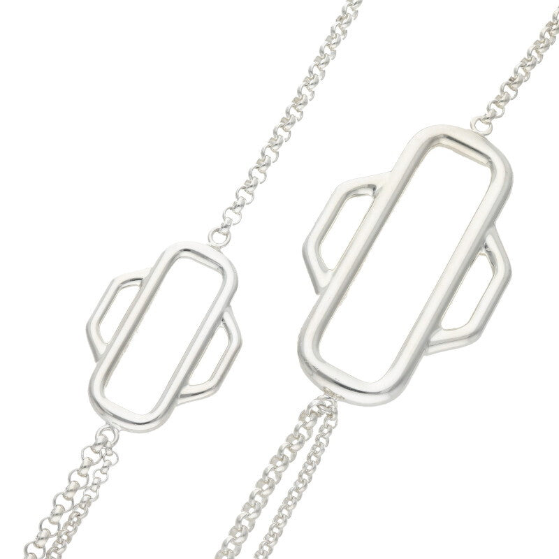 HERMES Attelage 925 Sterling Silver Necklace Size ONE SIZE
