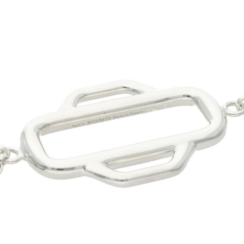 HERMES Attelage 925 Sterling Silver Necklace Size ONE SIZE