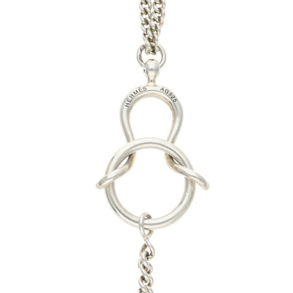 HERMES Horsebit 925 Sterling Silver Necklace Size ONE SIZE