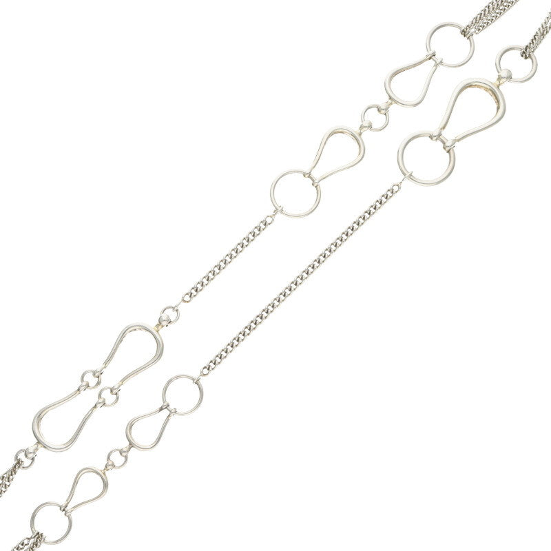 HERMES Horsebit 925 Sterling Silver Necklace Size ONE SIZE