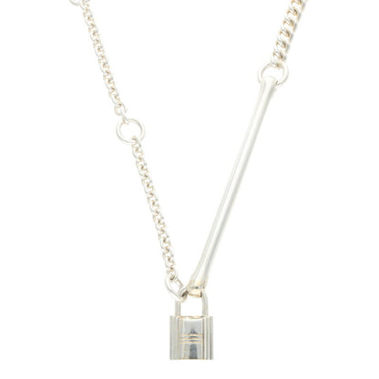 HERMES Padlock 925 Silver Chain Necklace Size ONE SIZE