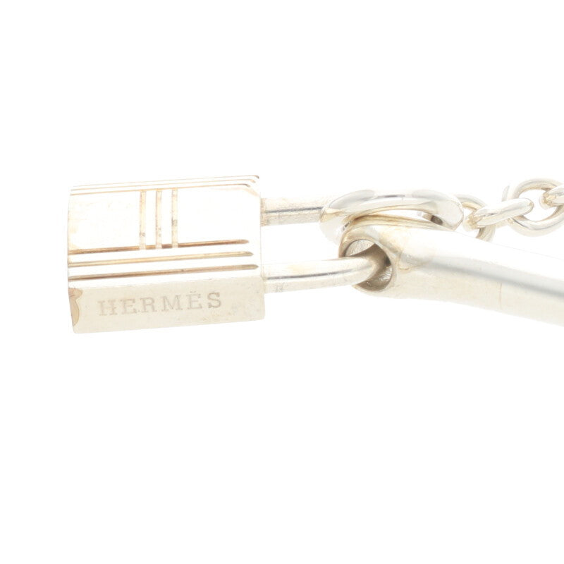 HERMES Padlock 925 Silver Chain Necklace Size ONE SIZE