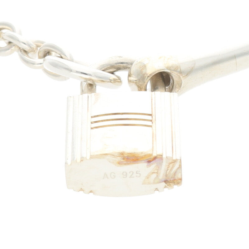 HERMES Padlock 925 Silver Chain Necklace Size ONE SIZE