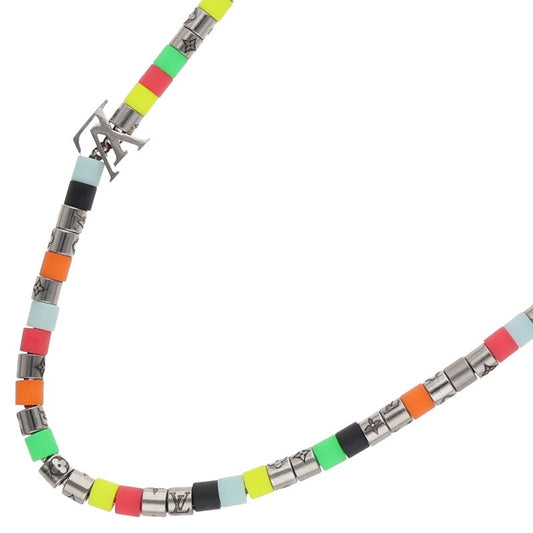 Louis Vuitton LV logo beads Necklace (Silver 19.21g)
