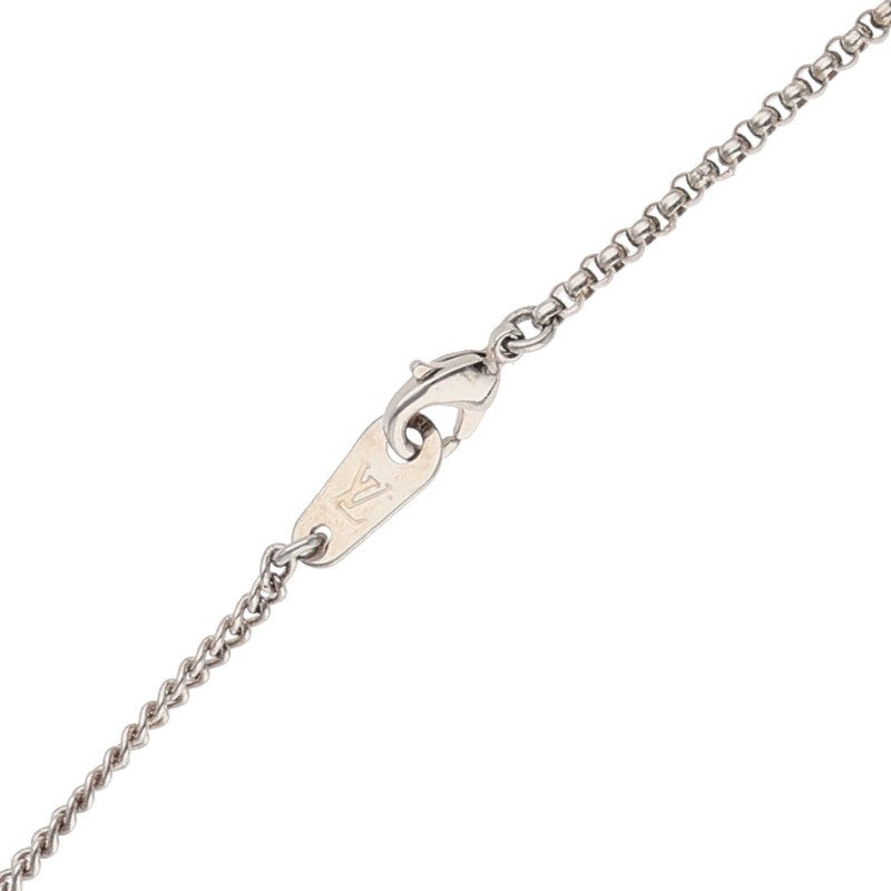 Louis Vuitton LV logo beads Necklace (Silver 19.21g)