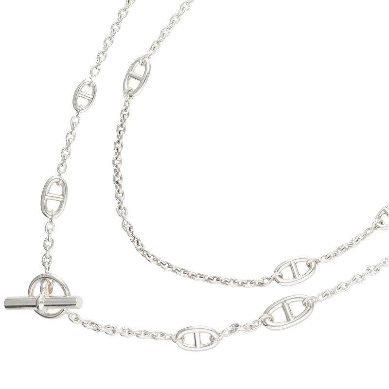 HERMES Farandole Long Necklace Silver Size ONE SIZE