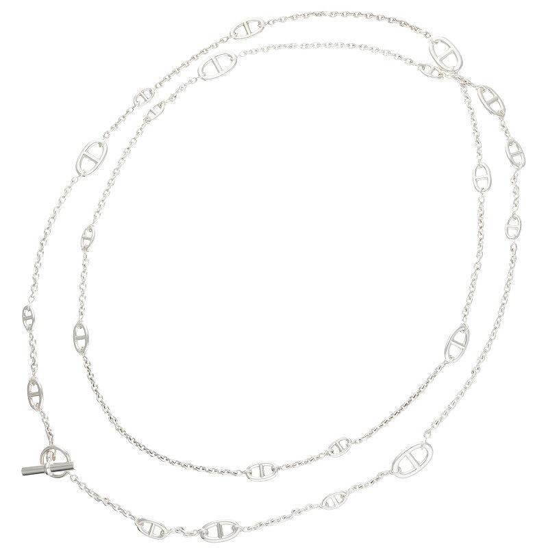 HERMES Farandole Long Necklace Silver Size ONE SIZE