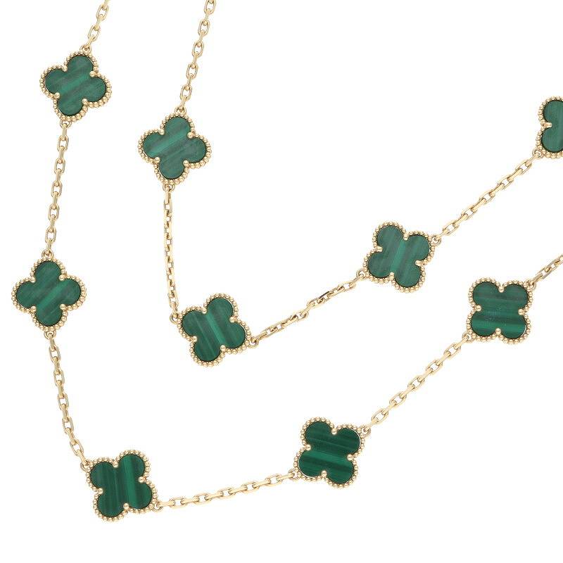 VANCLEEF & ARPELS K18YG 20-Motif Malachite Size ONE SIZE