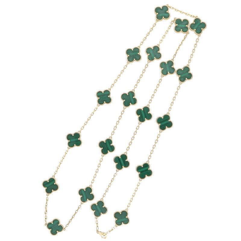 VANCLEEF & ARPELS K18YG 20-Motif Malachite Size ONE SIZE