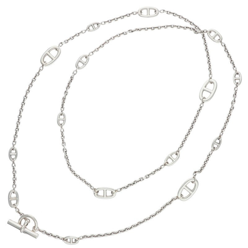 HERMES Farandole Sterling Silver Long Necklace Size ONE SIZE