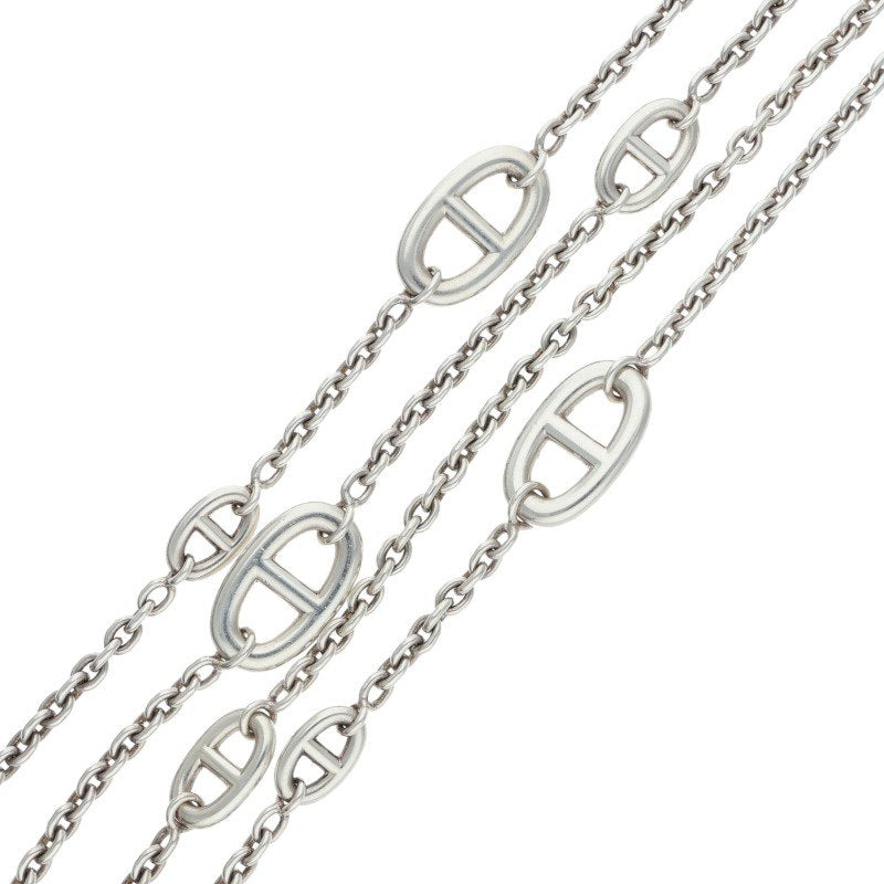 HERMES Farandole Sterling Silver Long Necklace Size ONE SIZE