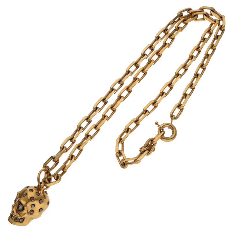 Alexander McQUEEN Rhinestone Skull Necklace Size ONE SIZE