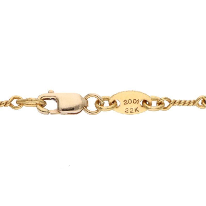 Chrome Hearts 22K Twist Chain Gold Necklace Size ONE Yellow