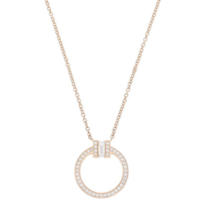 TIFFANY&Co. T Diamond K18PG Pave Necklace Size ONE SIZE