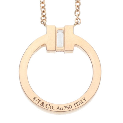 TIFFANY&Co. T Diamond K18PG Pave Necklace Size ONE SIZE